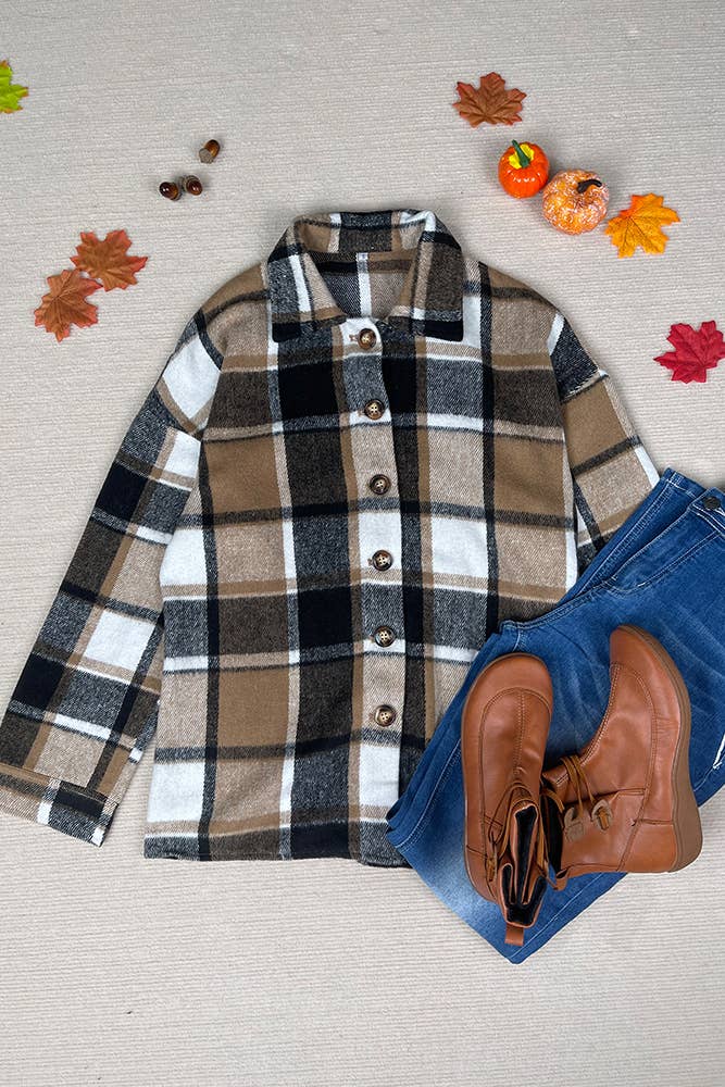 Plaid Shirts Flannel Shacket Jacket Women