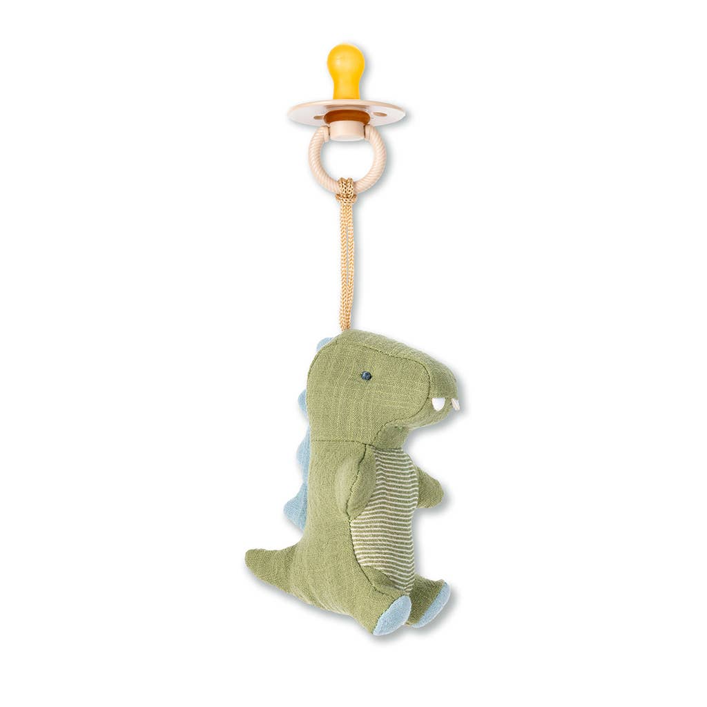 Dino Bitzy Pal Natural Rubber Pacifier & Stuffed Animal