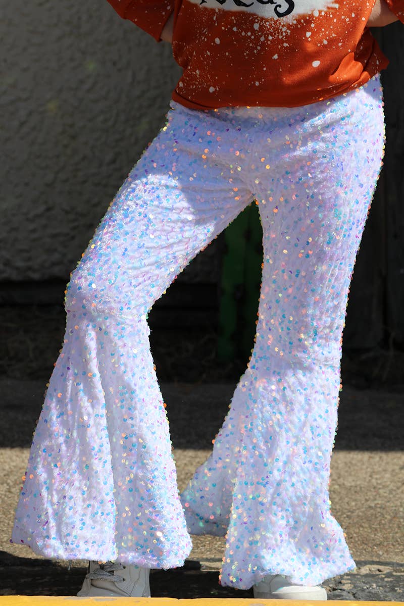 Girls Snow White Sequins Bell Bottoms