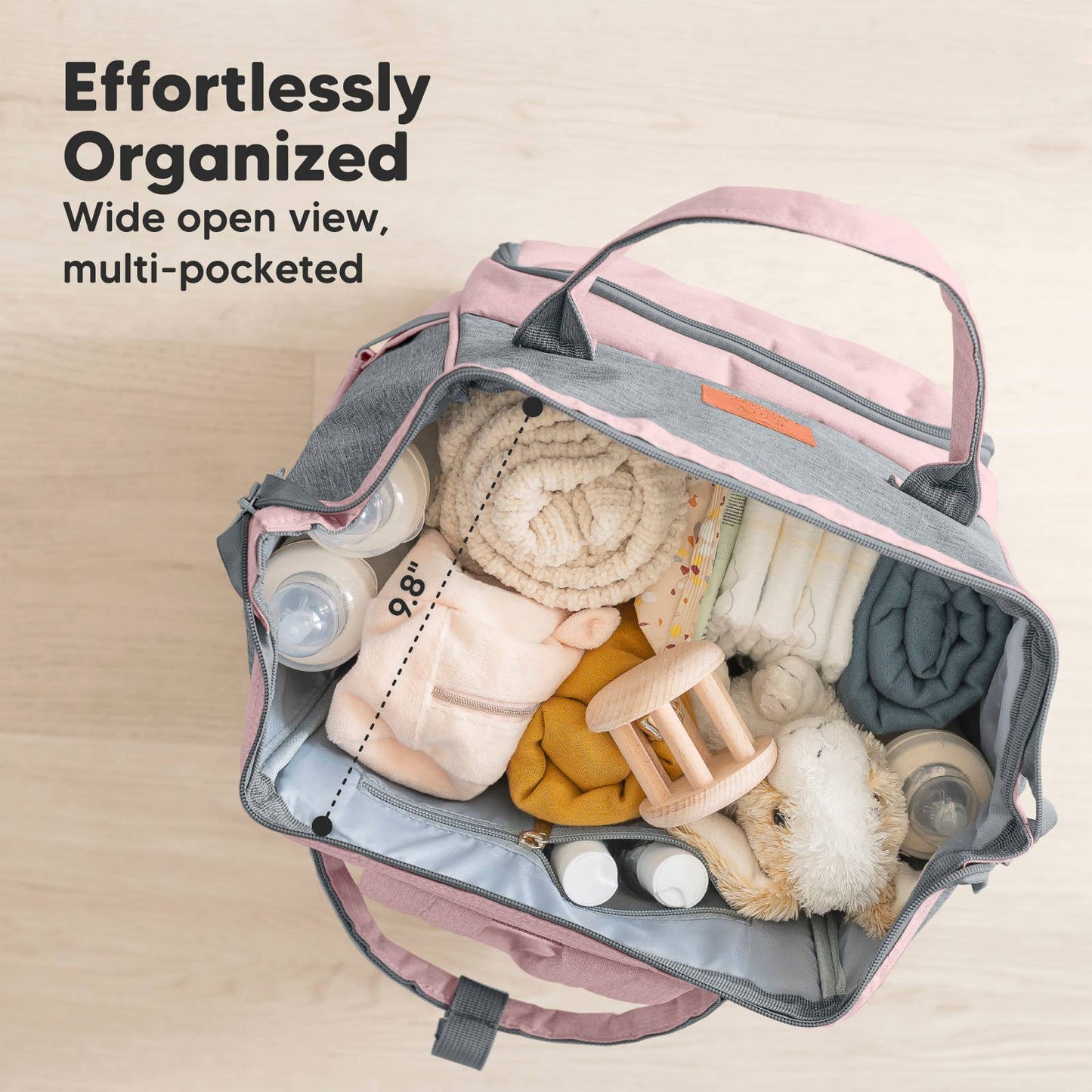 Pink & Grey Diaper Bag Backpack