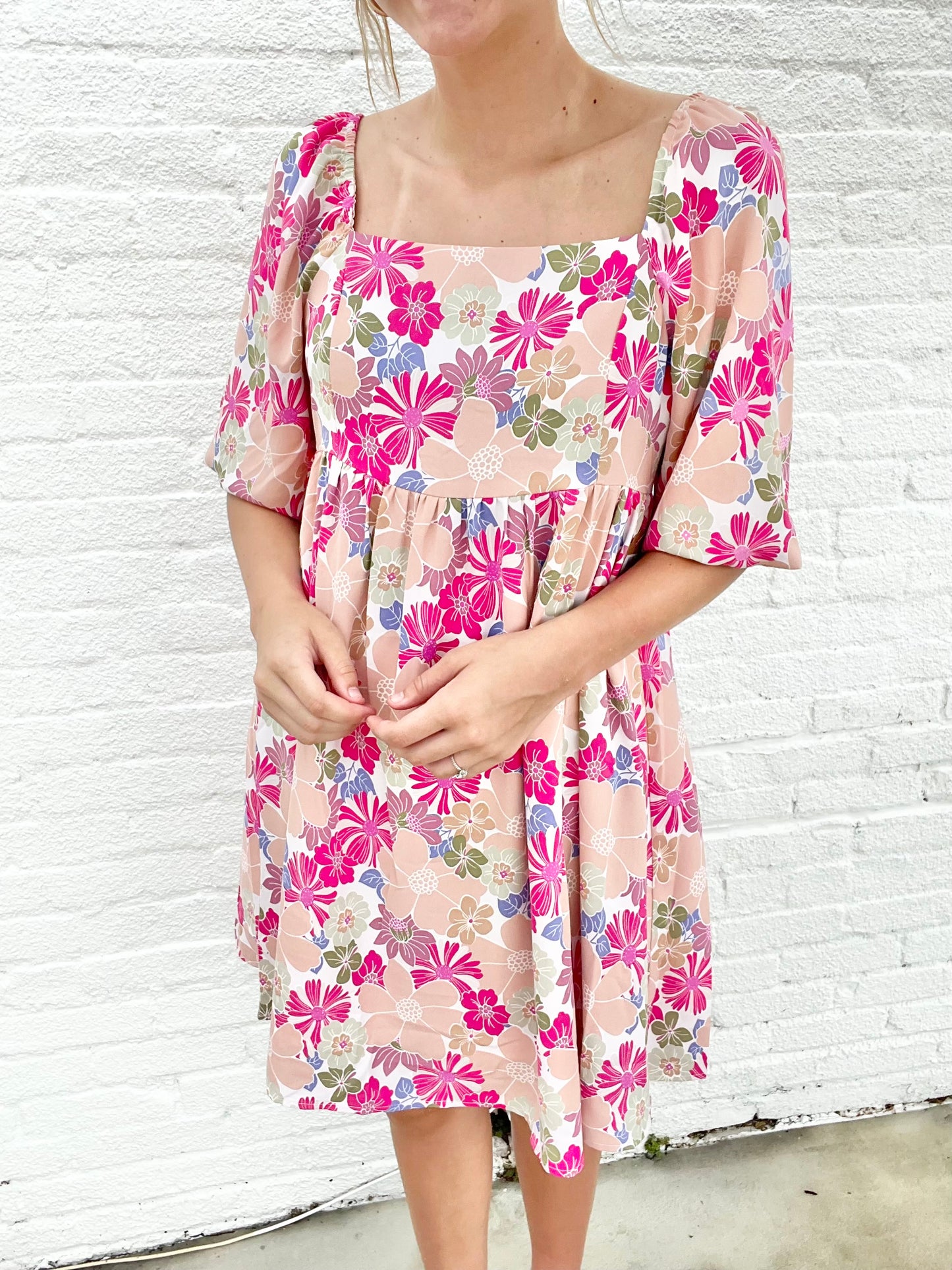 Lavender Floral Babydoll Dress