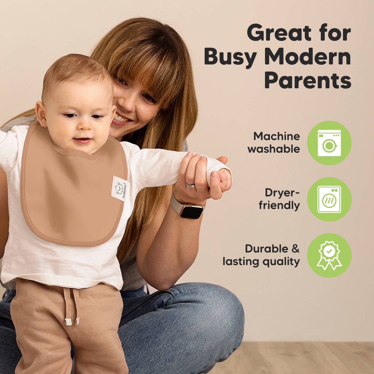 Mauve 8-pack Urban Drool Bibs