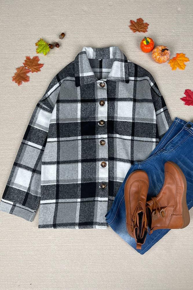 Plaid Shirts Flannel Shacket Jacket Women