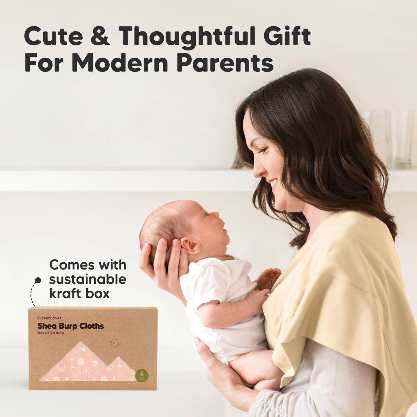 KeaBabies 6-Pack Shea Burp Cloths