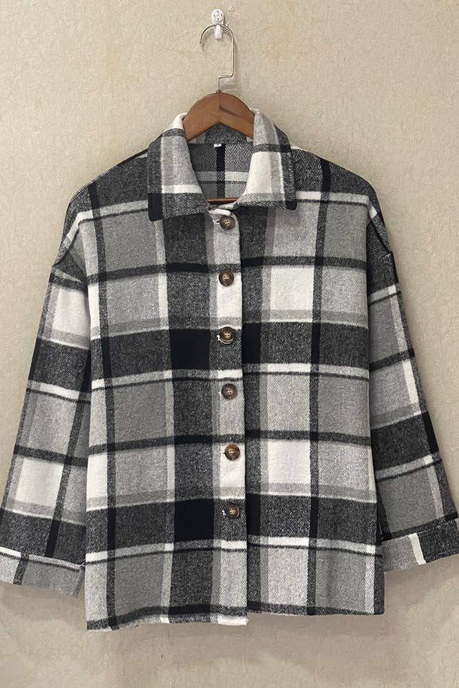 Plaid Shirts Flannel Shacket Jacket Women