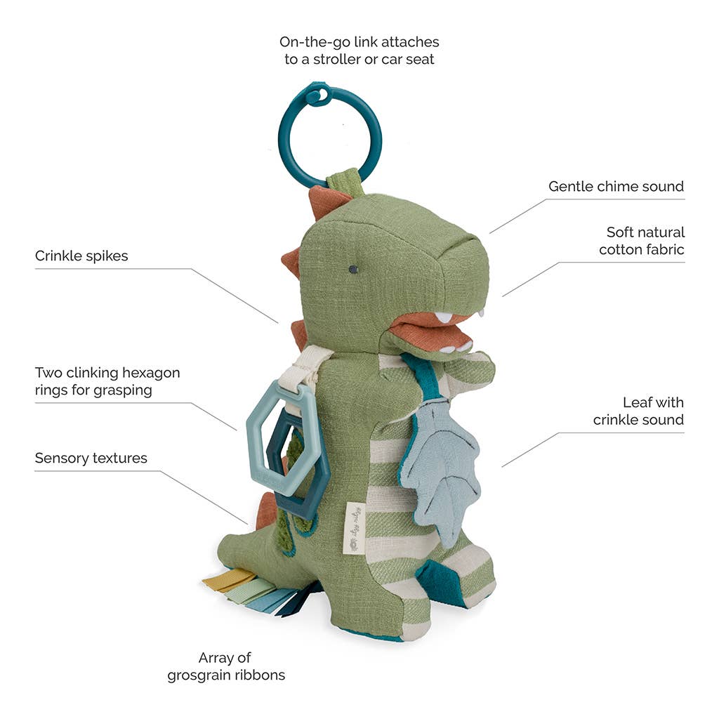 Bespoke Link & Love™ Activity Plush & Teether Toy - Dino