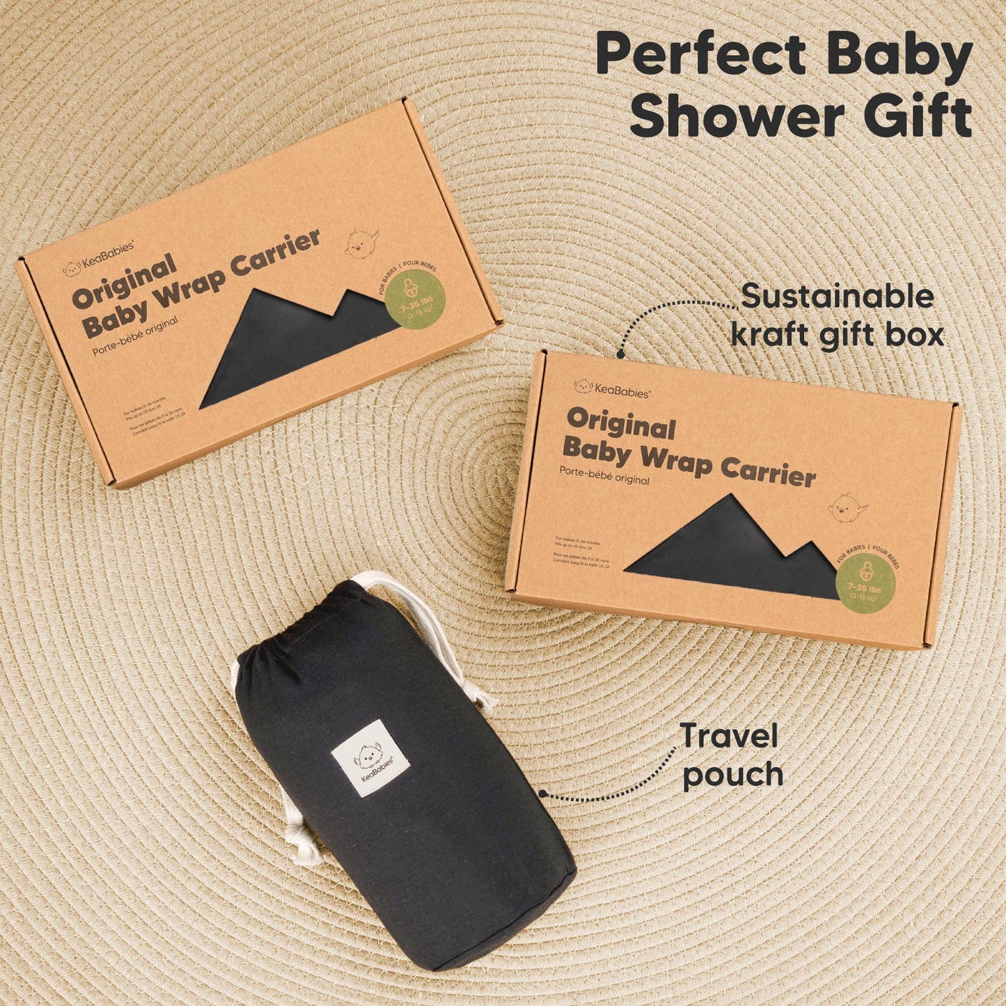 Rhino Gray KB OG Baby Wrap Carrier