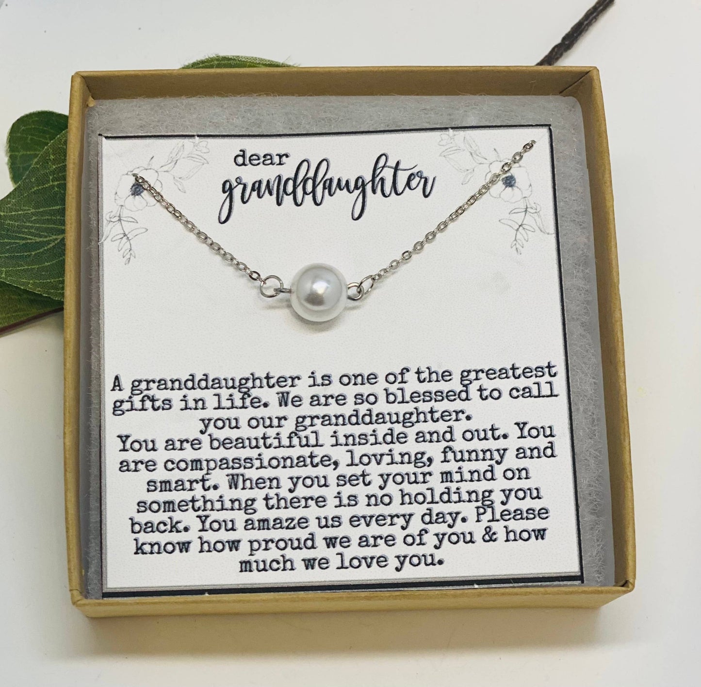 Gift for Granddaughter, Pearl Necklace