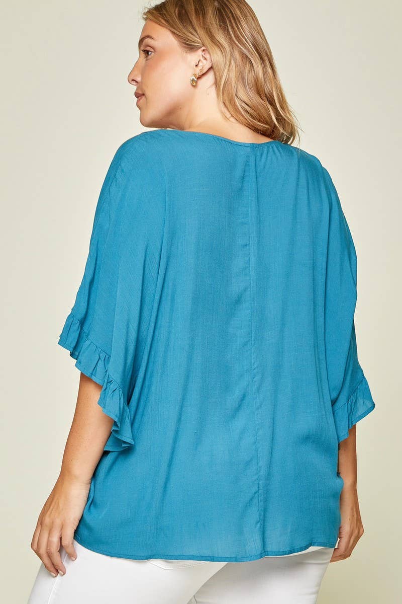 ***SALE*** PLUS VNeck Poncho Blouse P18306