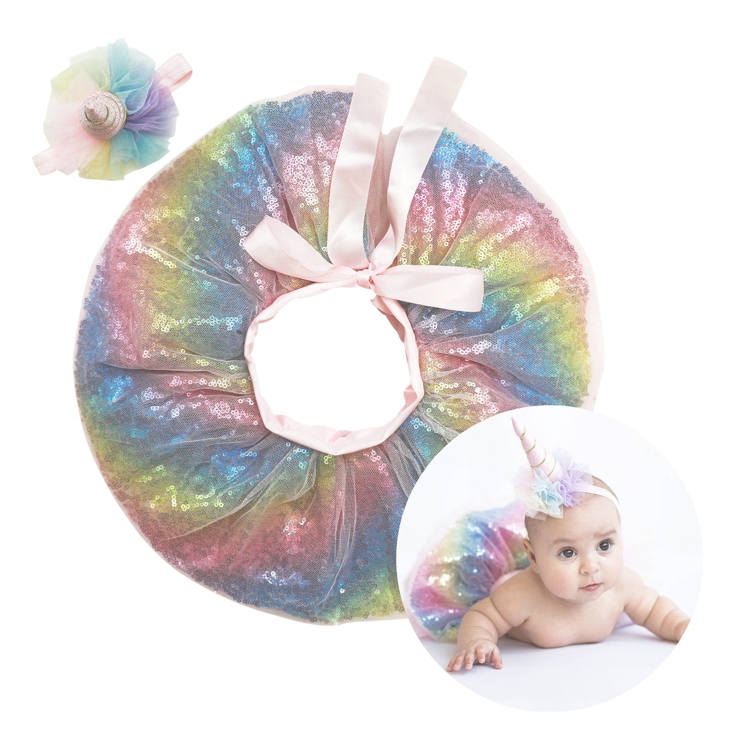 Unicorn Newborn Baby Girl Tutu Set