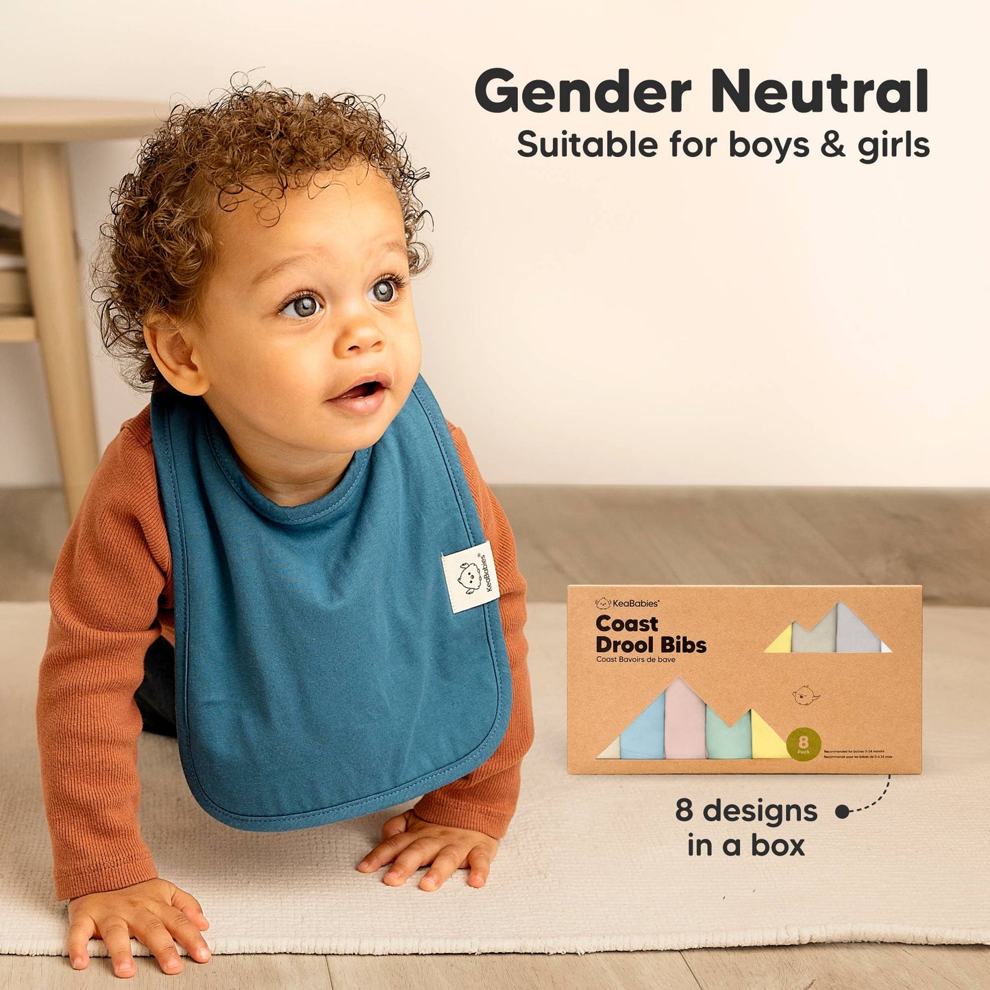 Dawn 8-Pack Coast Drool Bibs