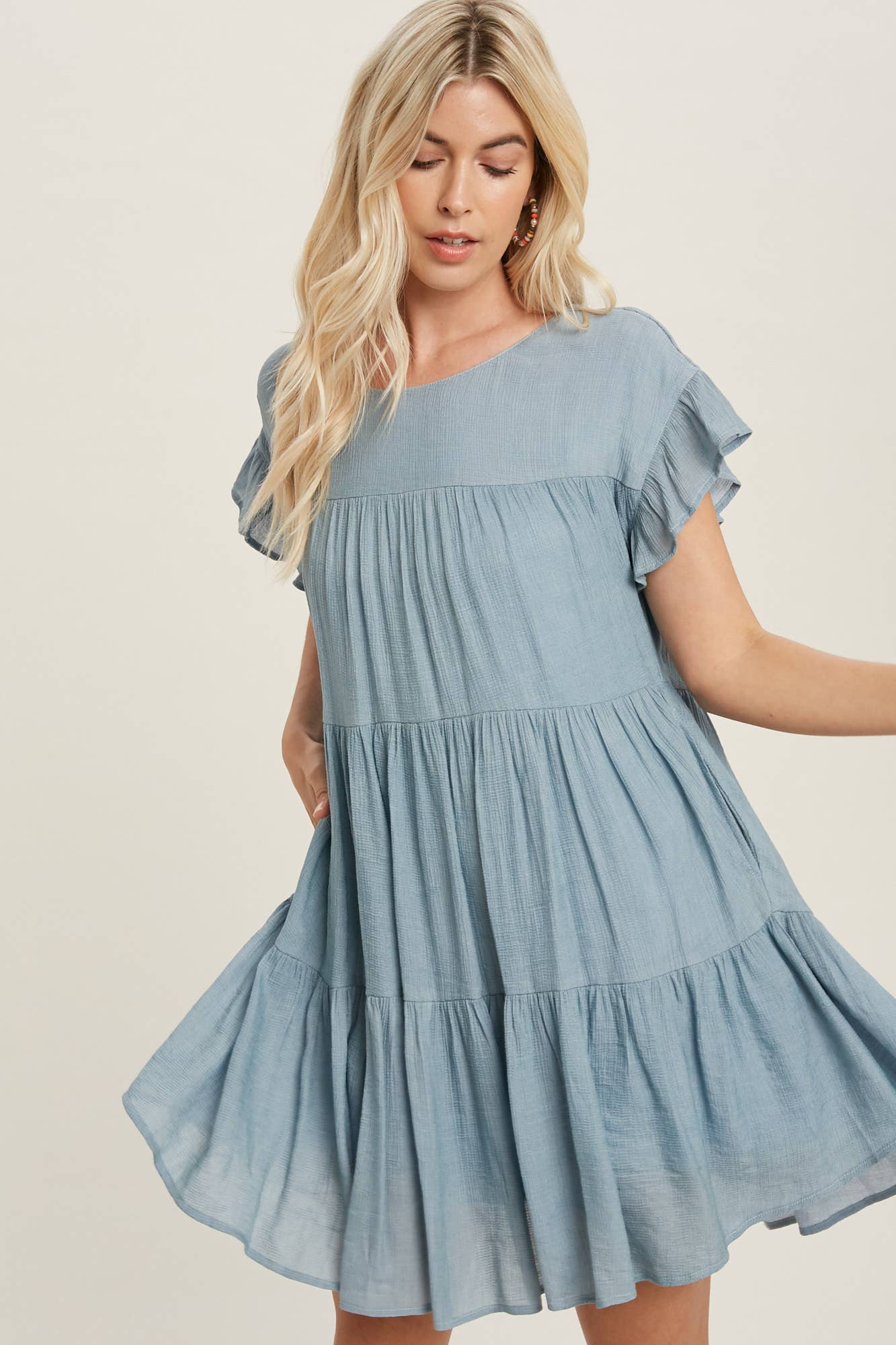 ***SALE*** Ruffle Hem Tiered Babydoll Dress