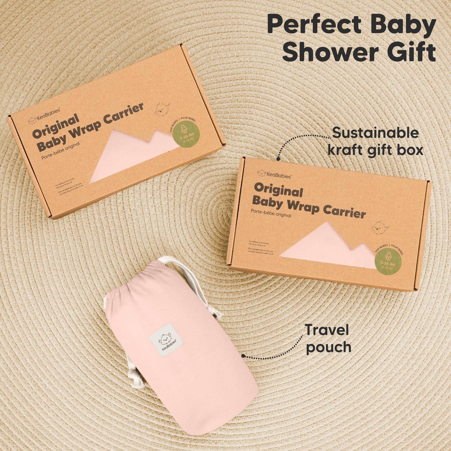 Dusty Pink KB OG Baby Wrap Carrier