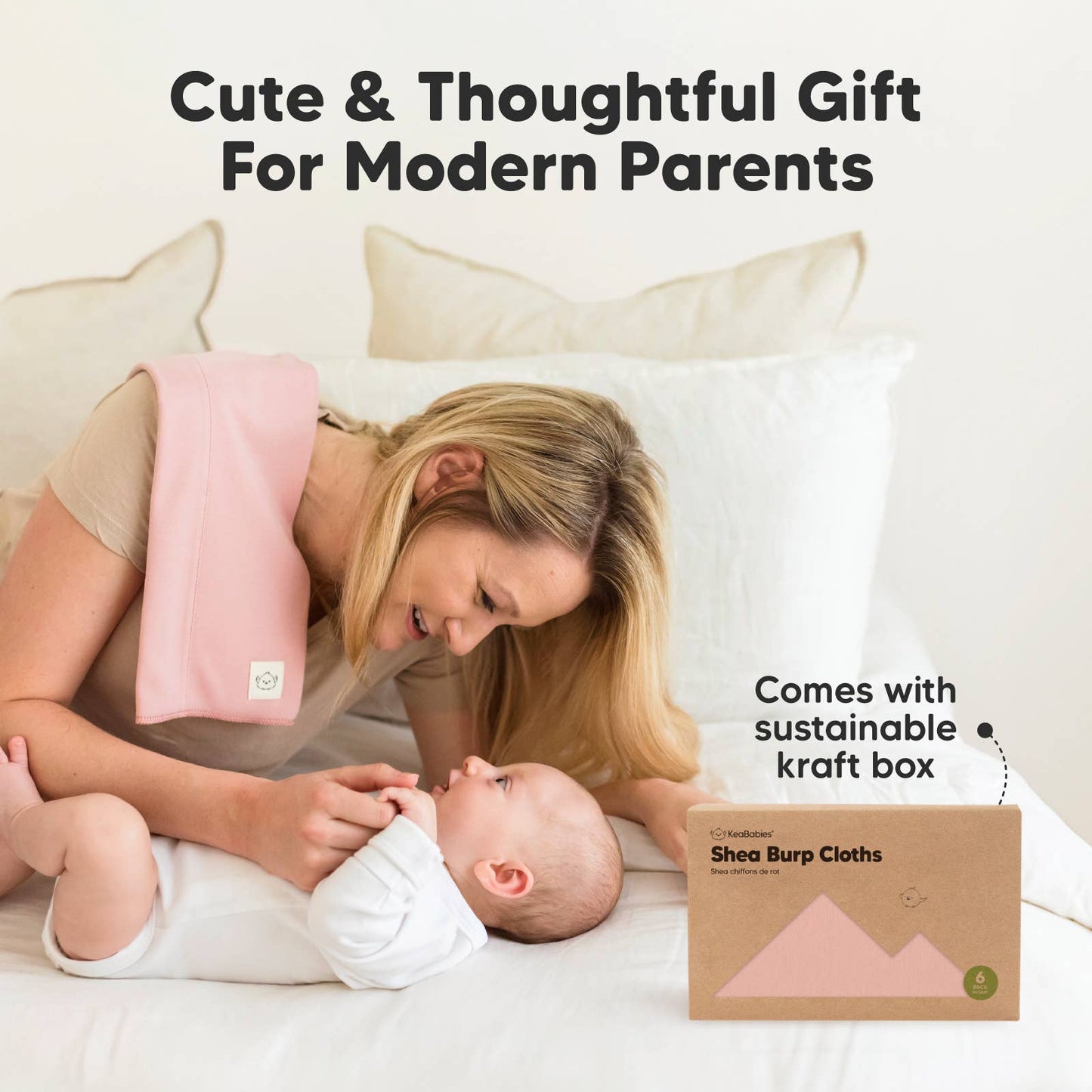 Mauve 6-Pack Shea Burp Cloths