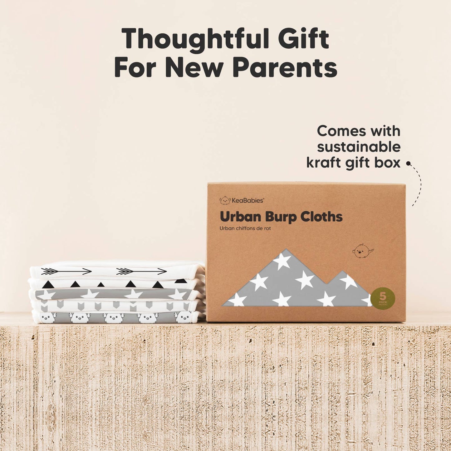 Grayscape 5-Pack Urban Burp Cloths