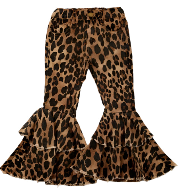 ***SALE*** Cheetah Denim Flares - Size 2T Only Available