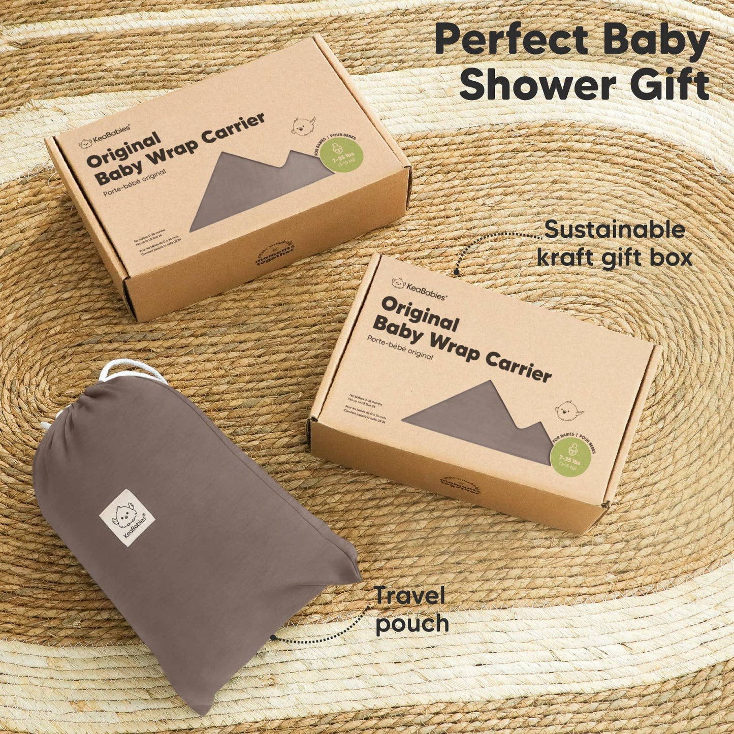 Copper Gray KB OG Baby Wrap Carrier