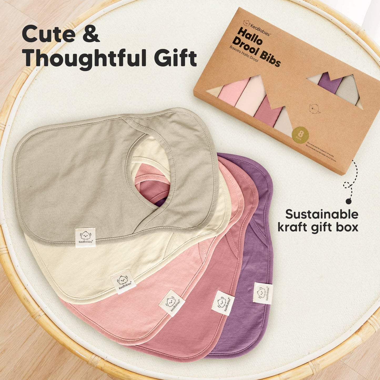 Dahlia 8-Pack Hallo Drool Bibs