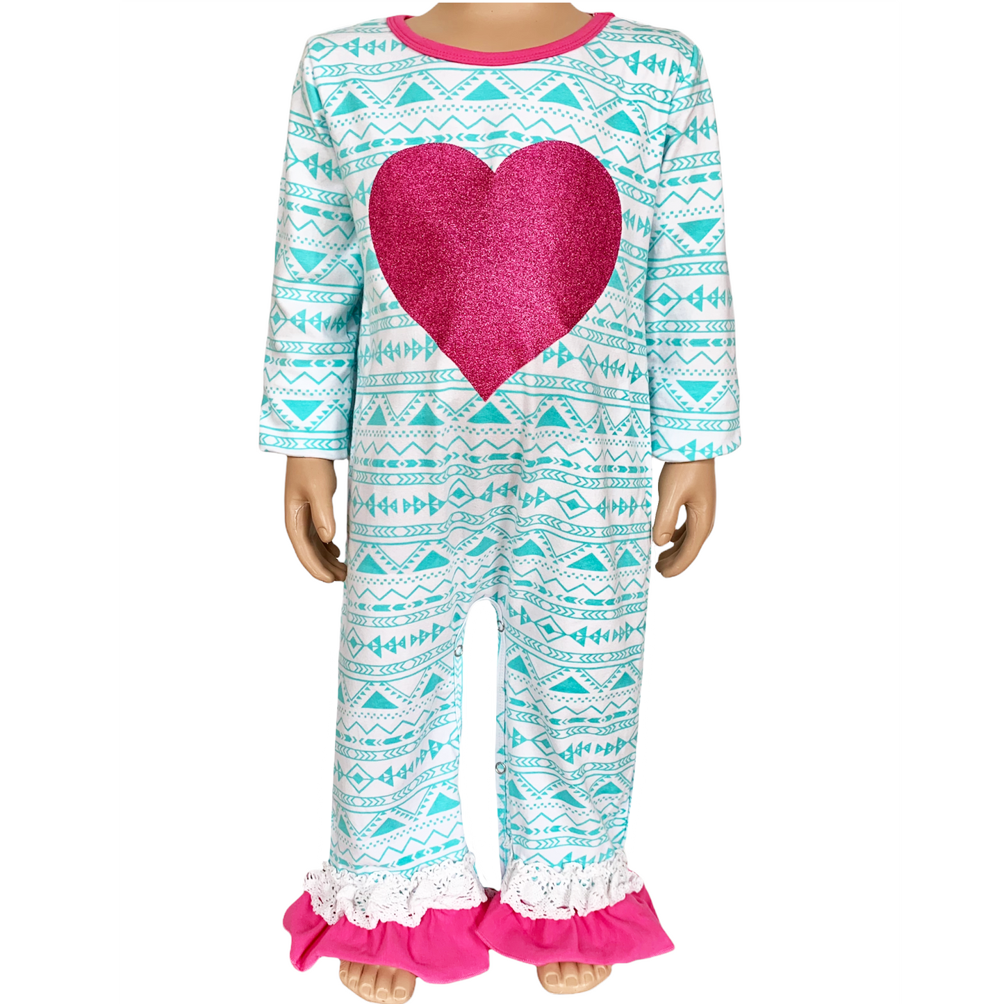 Valentine's Day Pink Heart Romper
