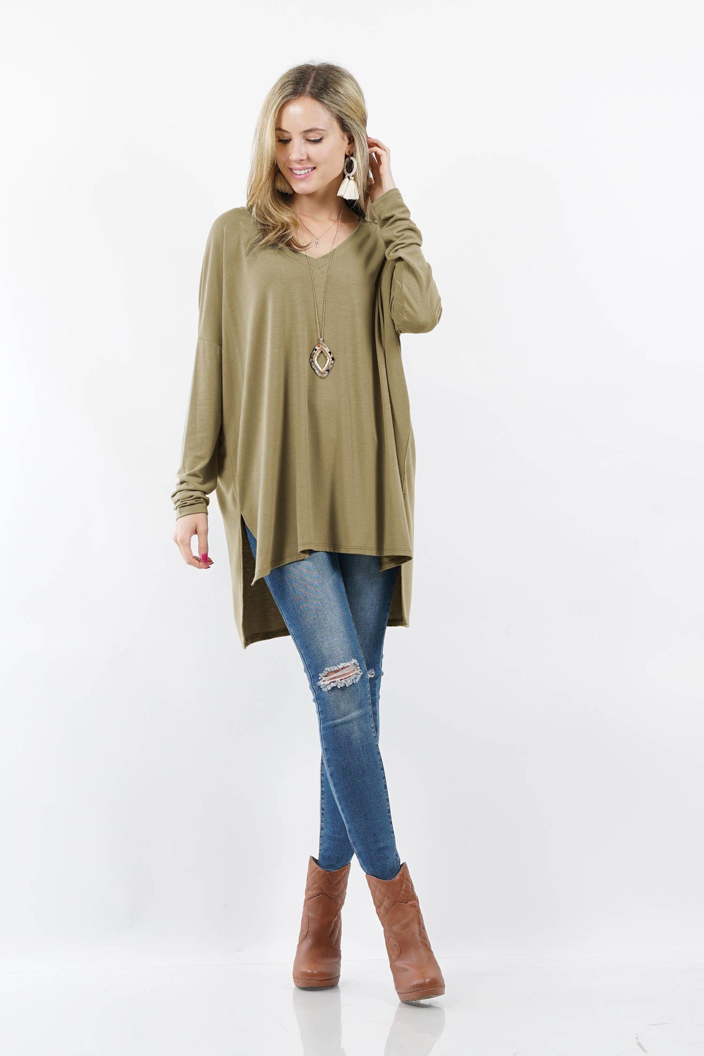 DOLMAN LONG SLEEVE V-NECK