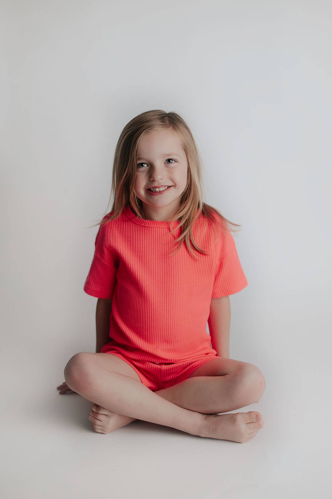 Hot Neon Pink Waffle 2pc Set