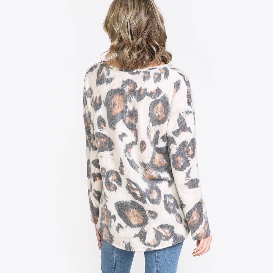 ***SALE*** Ivory Leopard Blouse