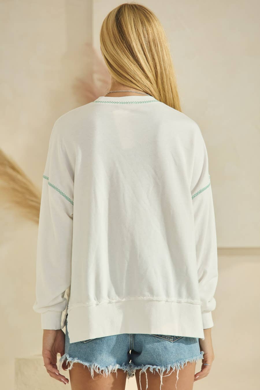 Plus LOVE Contrast Patch French Terry Sweatshirt