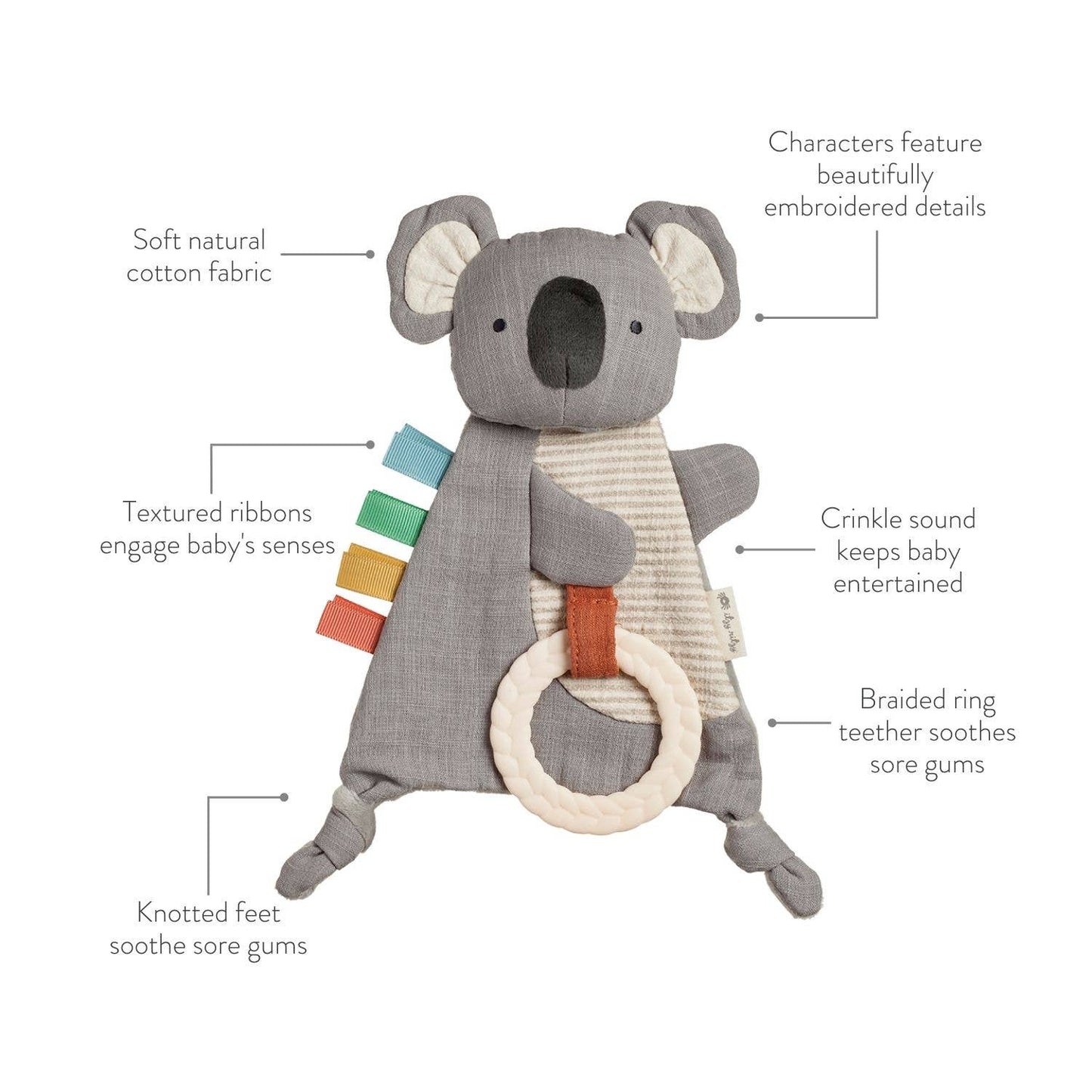 Koala Bitzy Crinkle™ Sensory Toy w/Teether