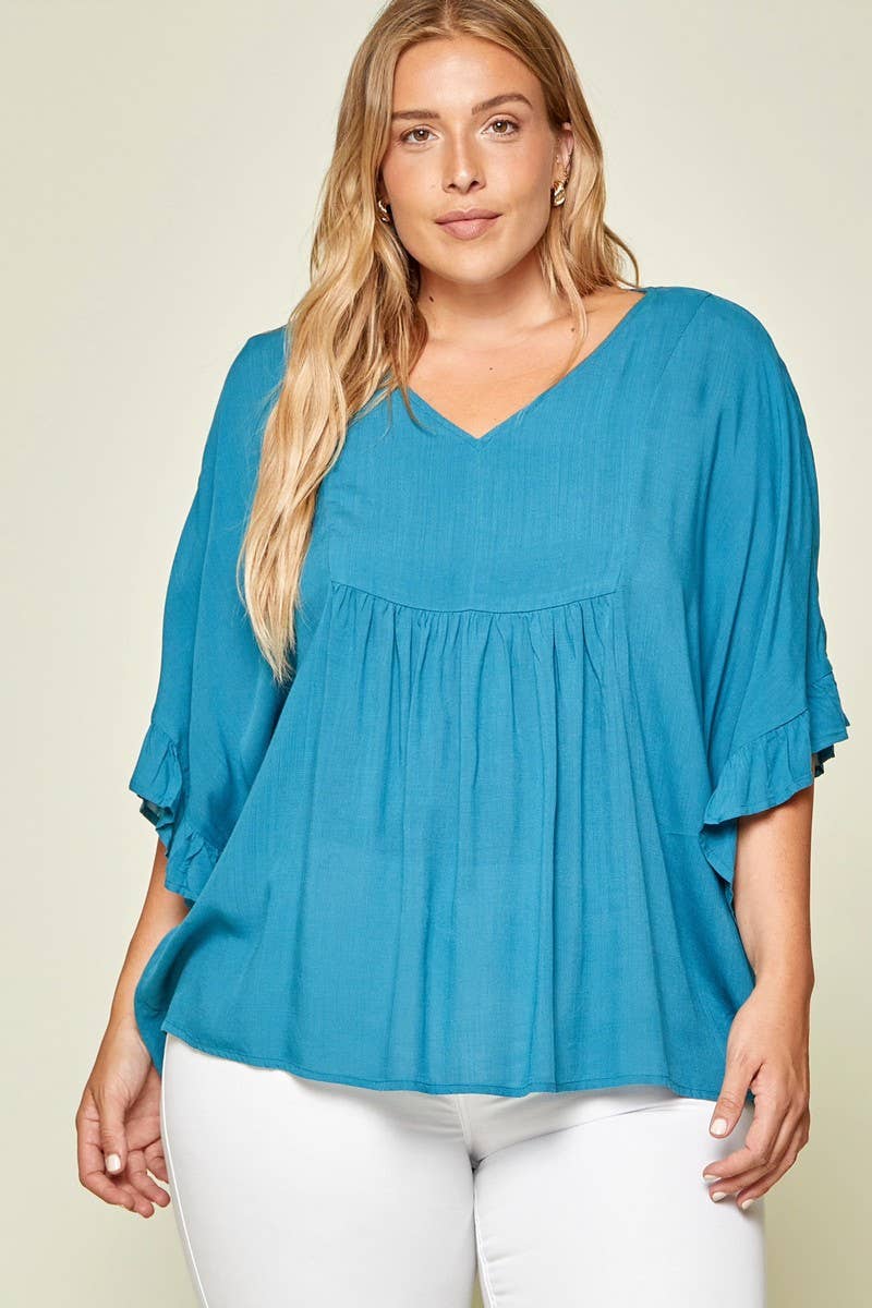 ***SALE*** PLUS VNeck Poncho Blouse P18306