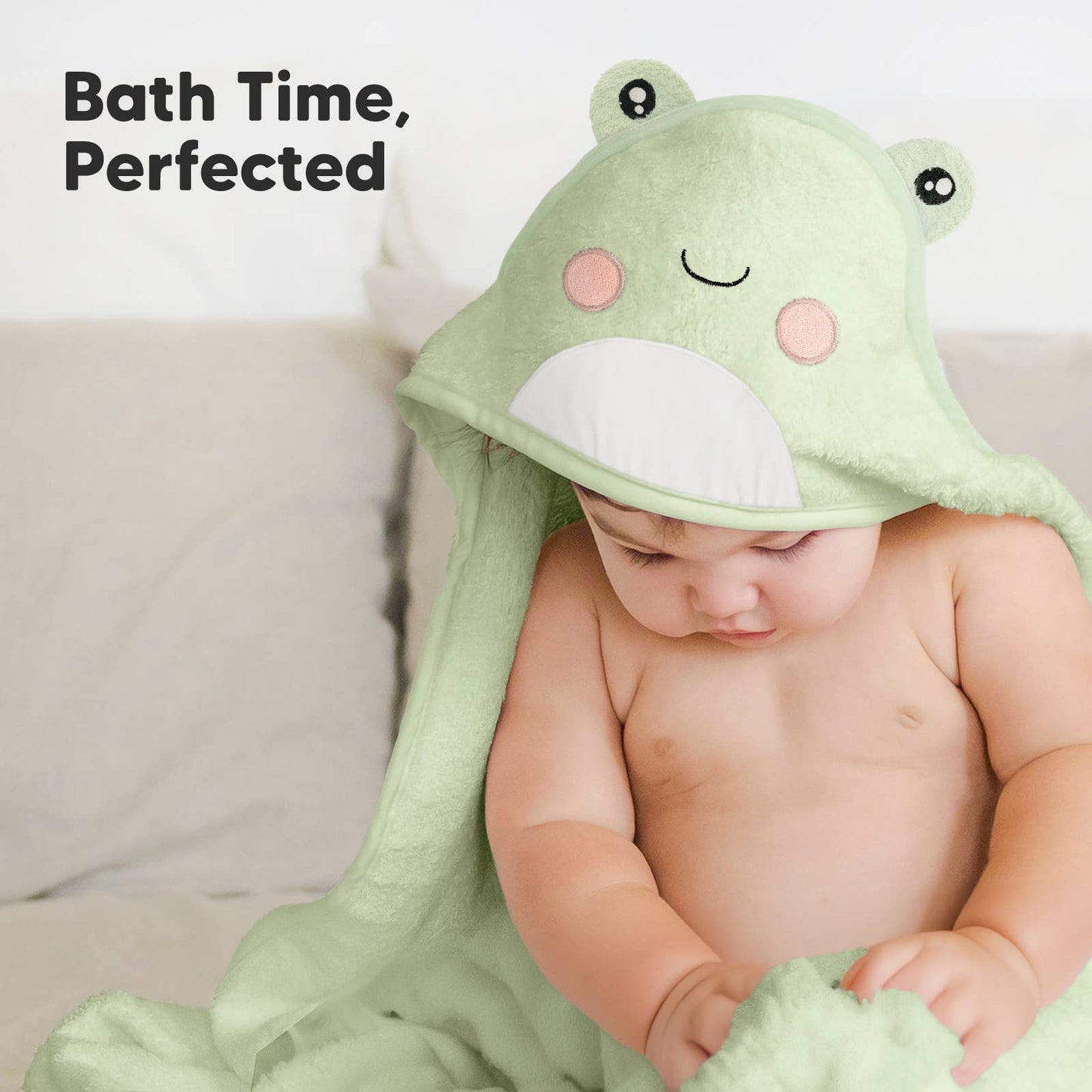 Frog KB Cuddle Baby Hooded Towel