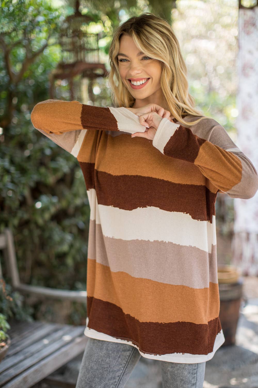 ***SALE*** Brown Stripe Knit Tunic