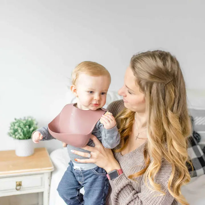Mauve Silicone Baby Bib