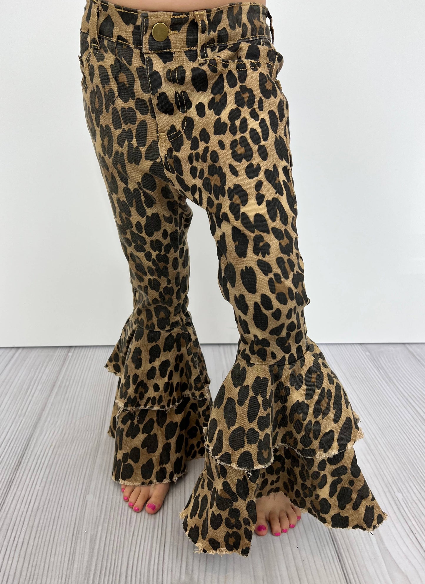 ***SALE*** Cheetah Denim Flares - Size 2T Only Available