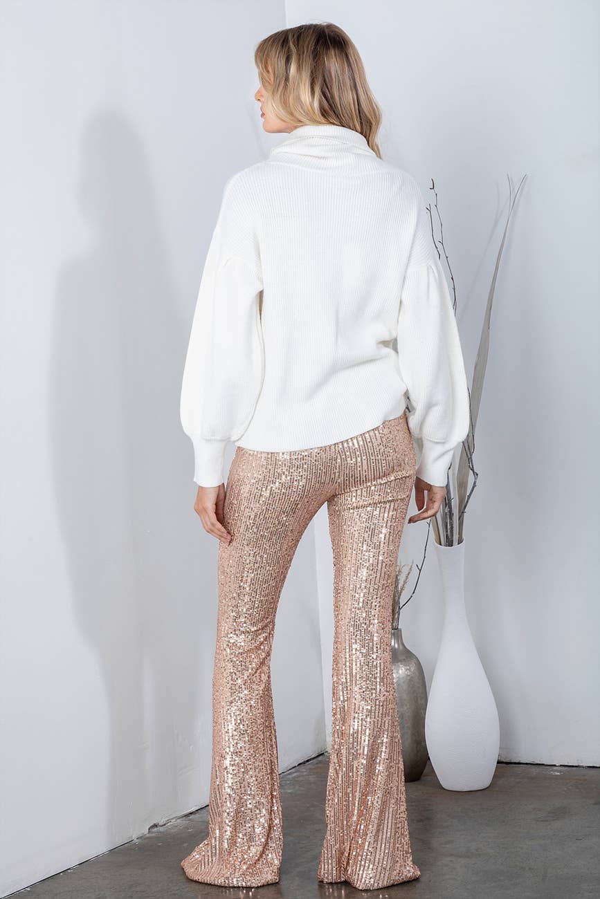 ***SALE*** Party Sequin Flare Pants - Gold