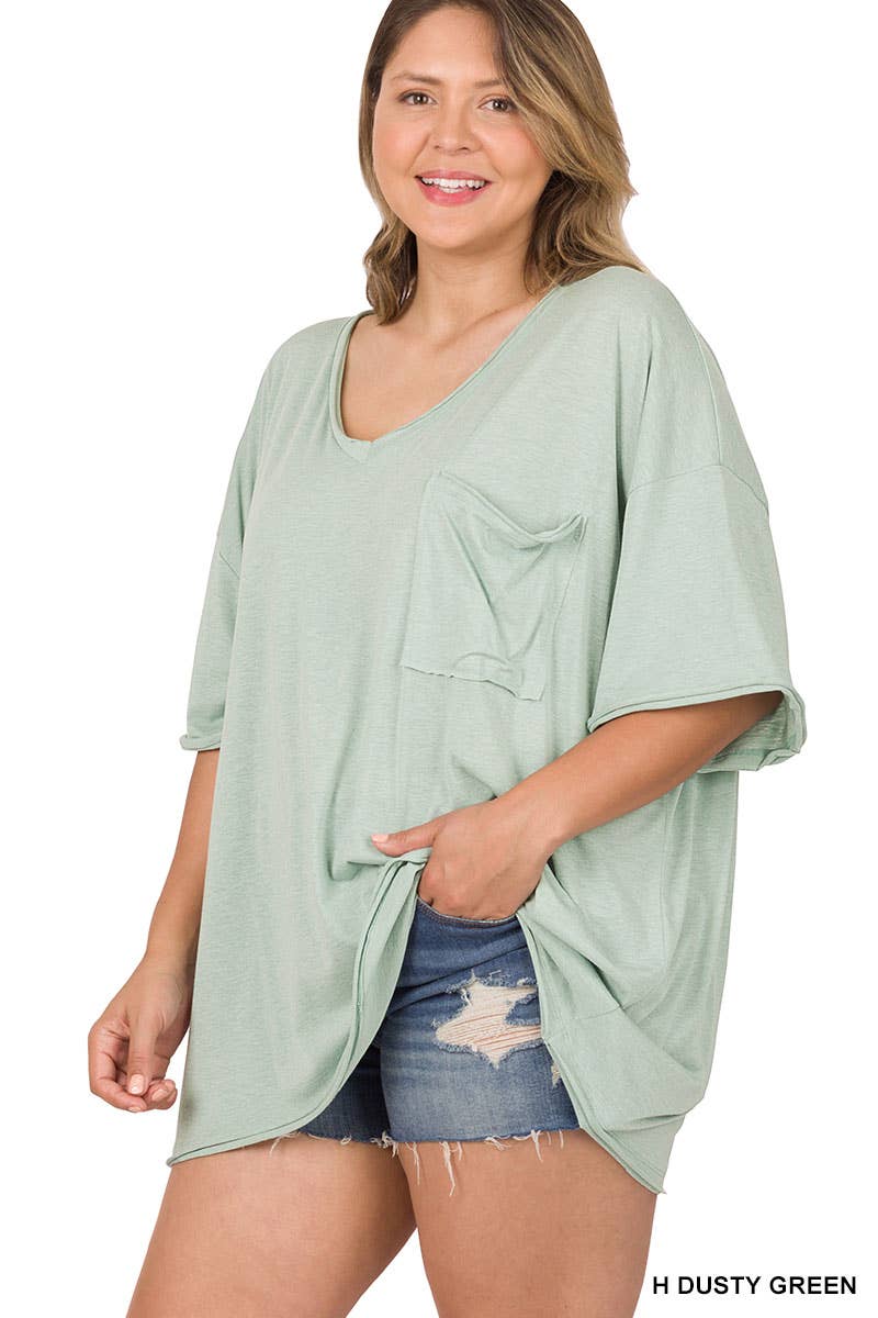 Plus Tri-Blend Oversized Front Pocket Tee