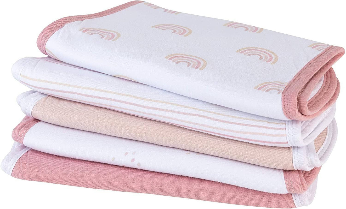 Dusty Pink Rainbow Reversible Burp Cloths