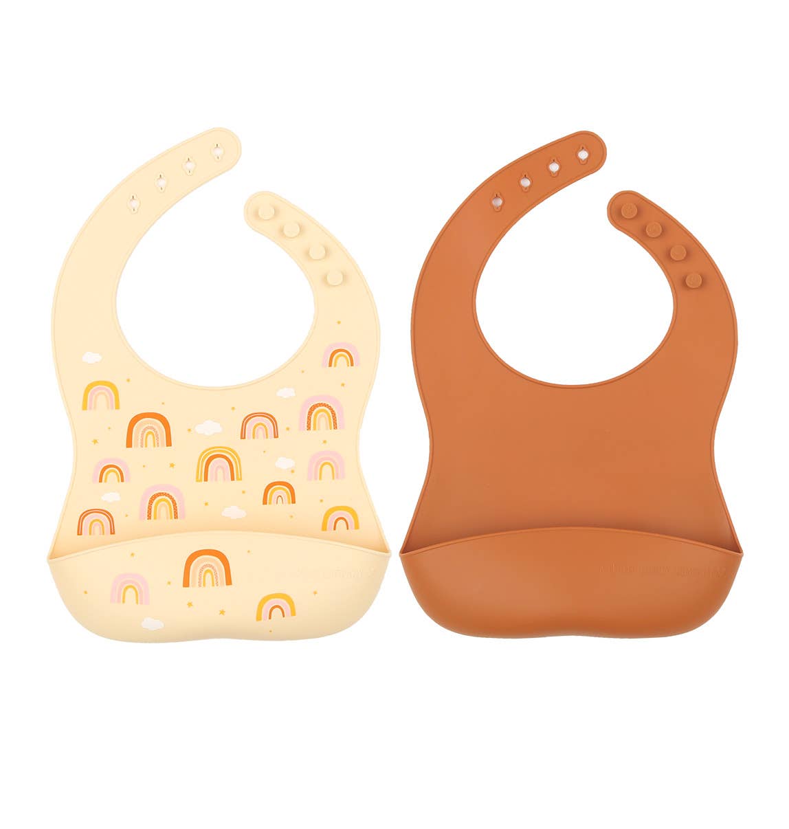 Silicone bib set of 2: Rainbows