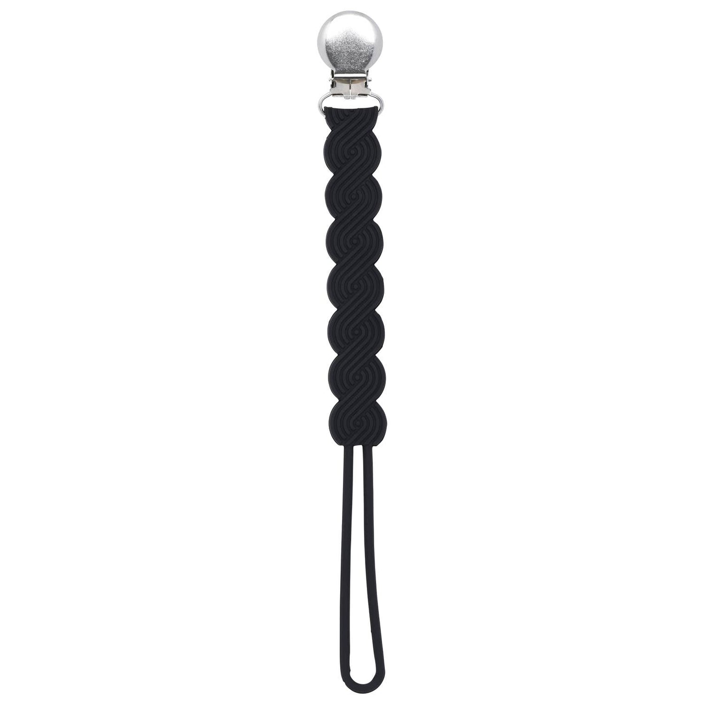 Waverly Black All Silicone Modern Pacifier Clip