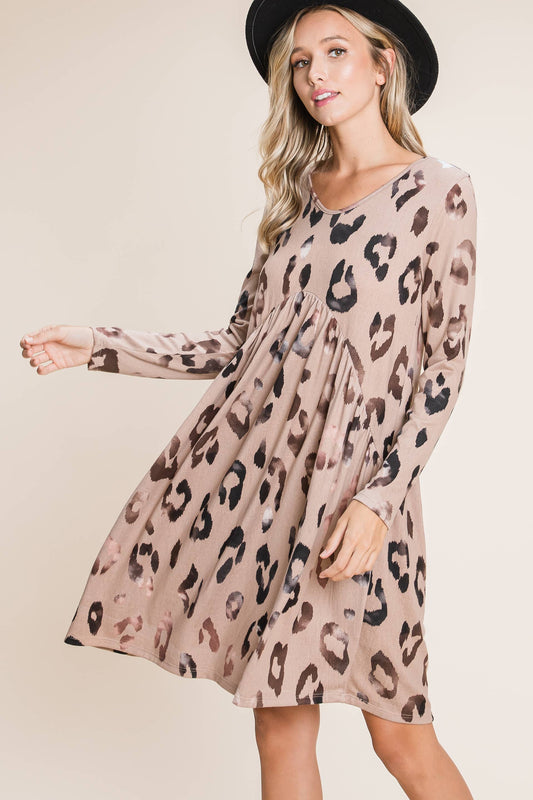 ***SALE*** Leopard Long Sleeve Animal Print Dress