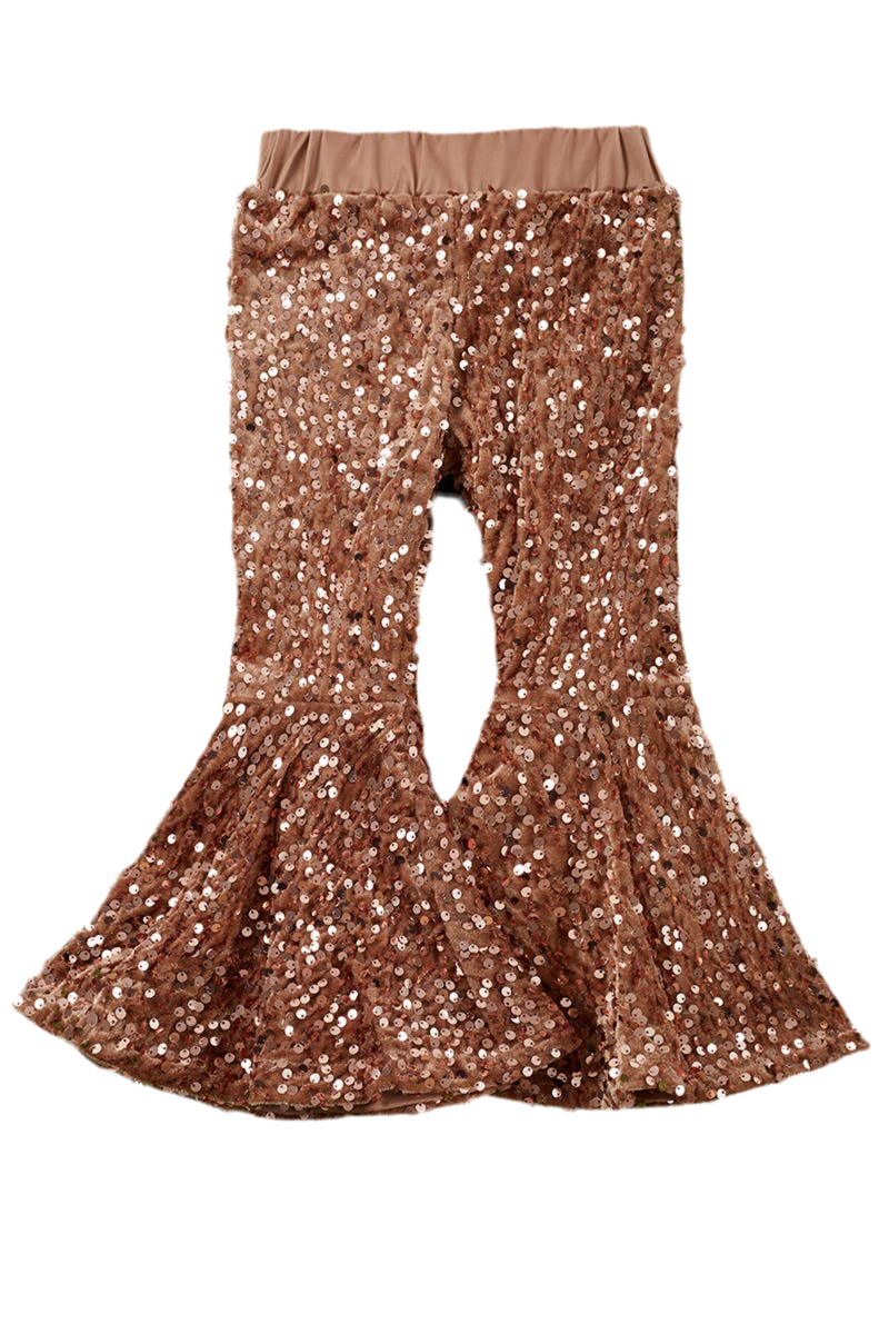 Gold Sequins Bell Flare Bottoms