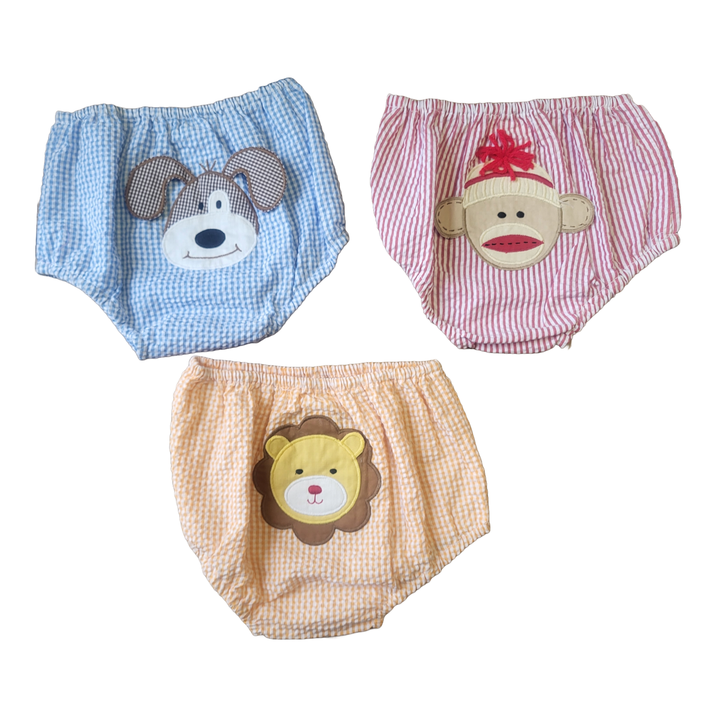 3 Piece Diaper Cover Set - Dog, Lion & Monkey