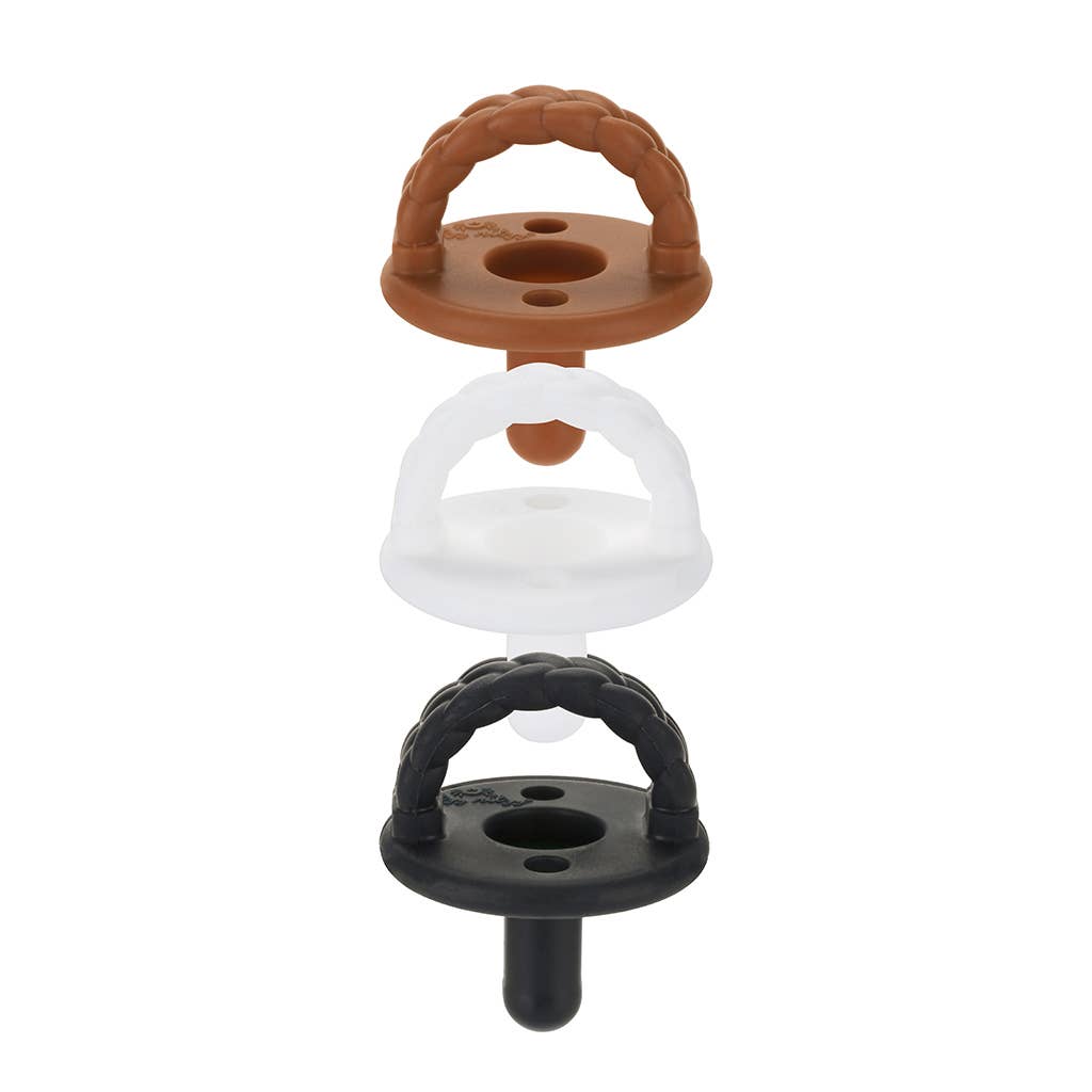 Sweetie Soother™ Silicone Pacifier Set of 3 Coffee & Cream