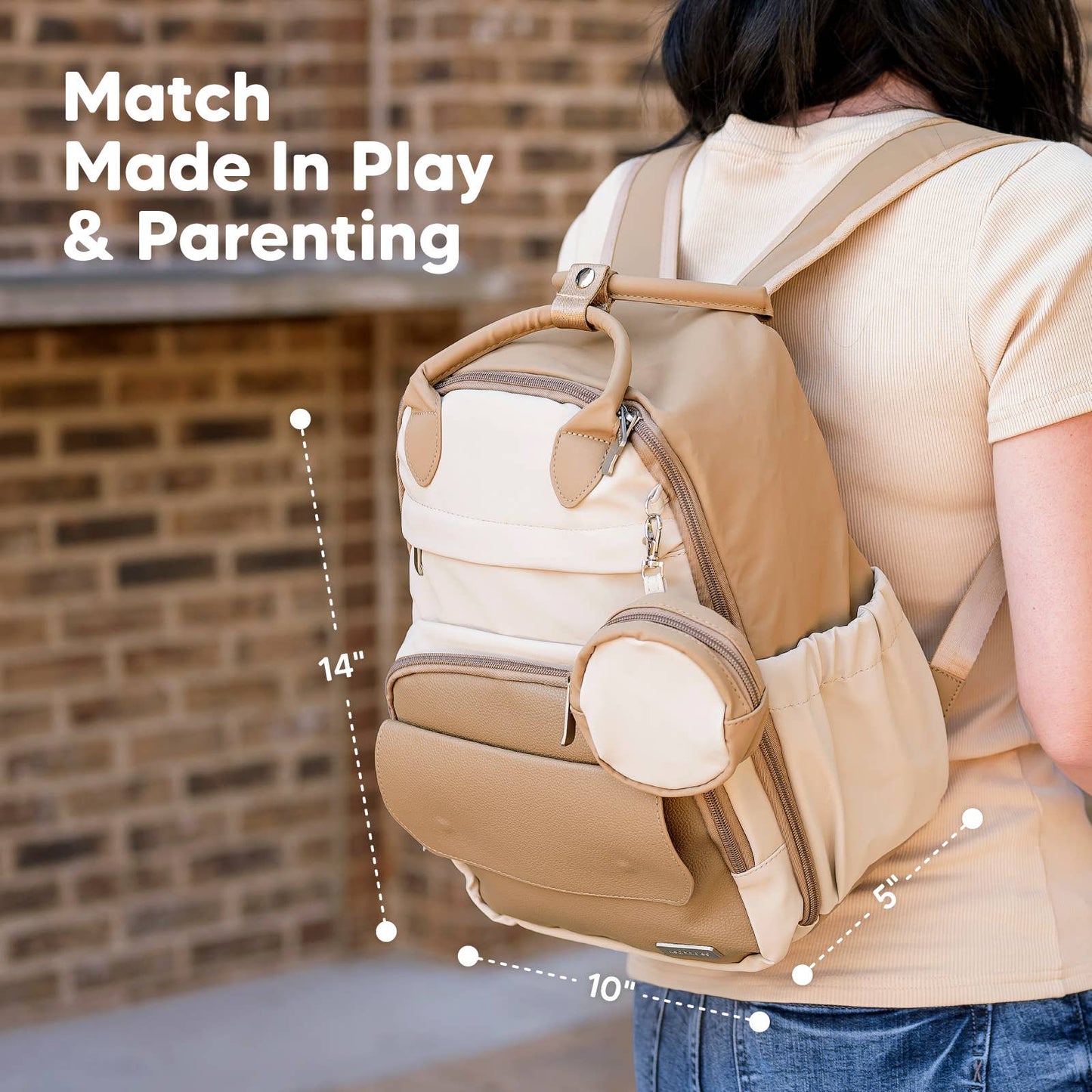 Latte Play Diaper Backpack w/Changing Pad