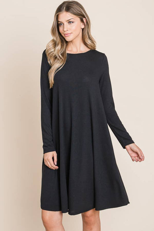 DL1189 Solid Midi Dress