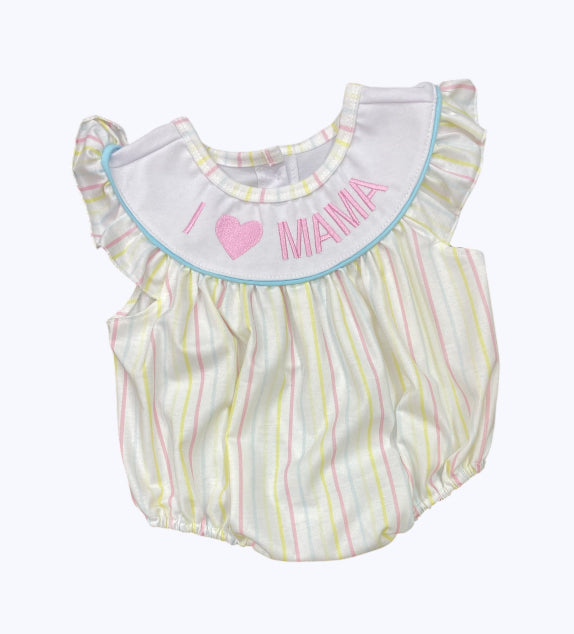 "I Love Mama" Embroidered Bubble