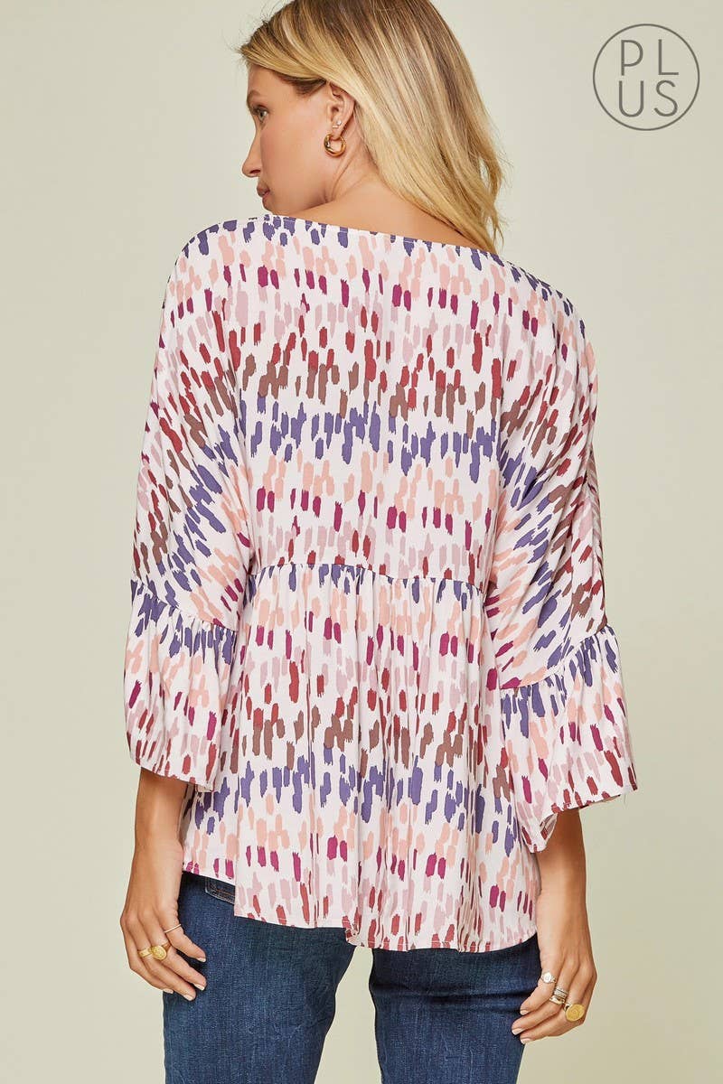 Plus Printed Blouse