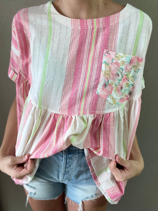 Multi Color Floral Babydoll Top