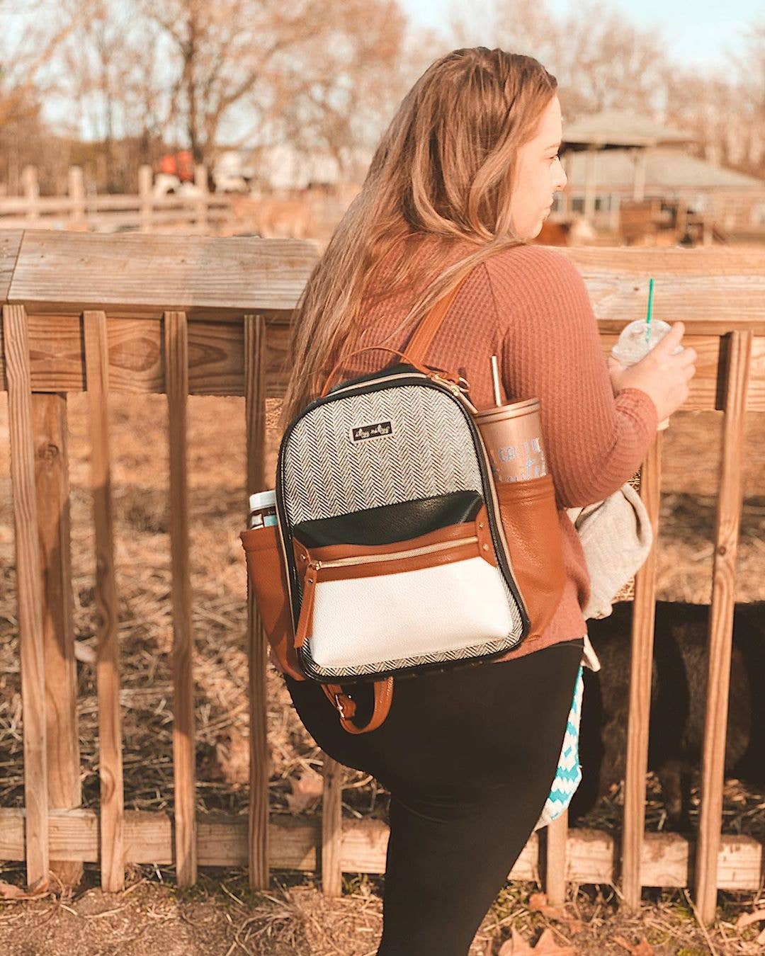 Coffee & Cream Itzy Mini Diaper Bag Backpack