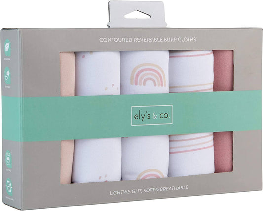 Dusty Pink Rainbow Reversible Burp Cloths