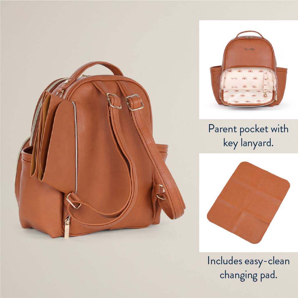 Cognac Itzy Mini Plus™ Backpack Diaper Bag